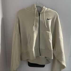 Beige Nike cropped zip up